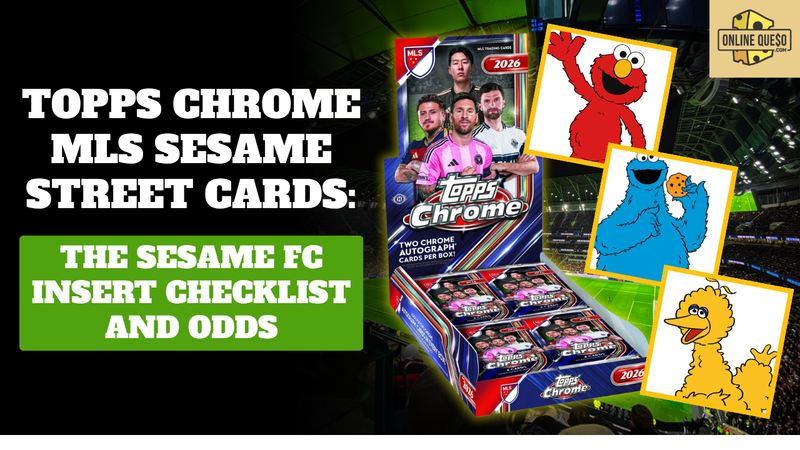 Topps x Sesame Street insert cards featuring Elmo and Cookie Monster in 2026 Topps Chrome MLS